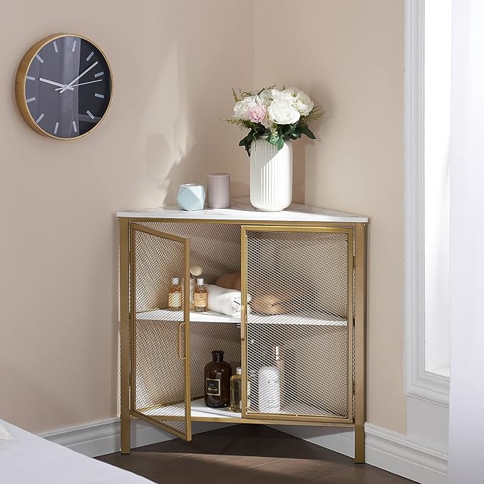 VECELO Corner Cabinet/Table, 3-Tier Shelves - Image 3