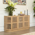 Plank+Beam Contour Wood TV Stand, Three Door Solid Wood Entertainment Console by PlankBeam