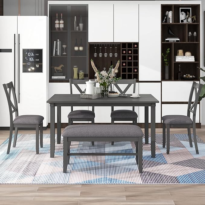 SogesPower 6-Piece Kitchen Dining Table Set - Image 3