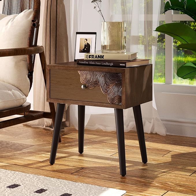 COSIEST Nightstand Set of 2, Mid Century Modern End Table - Image 8