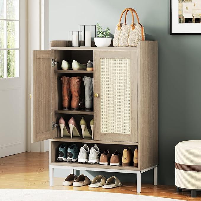Rattan Shoe Cabinet Storage for Entryway, Shoe Cabinet - Image 4