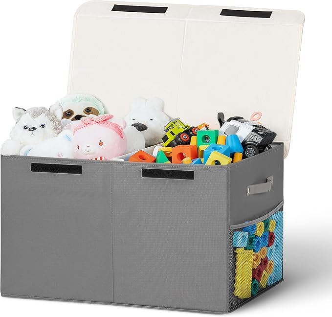80L Large Toy Storage Box with Lid, Large Toy Box Chest by Unknown