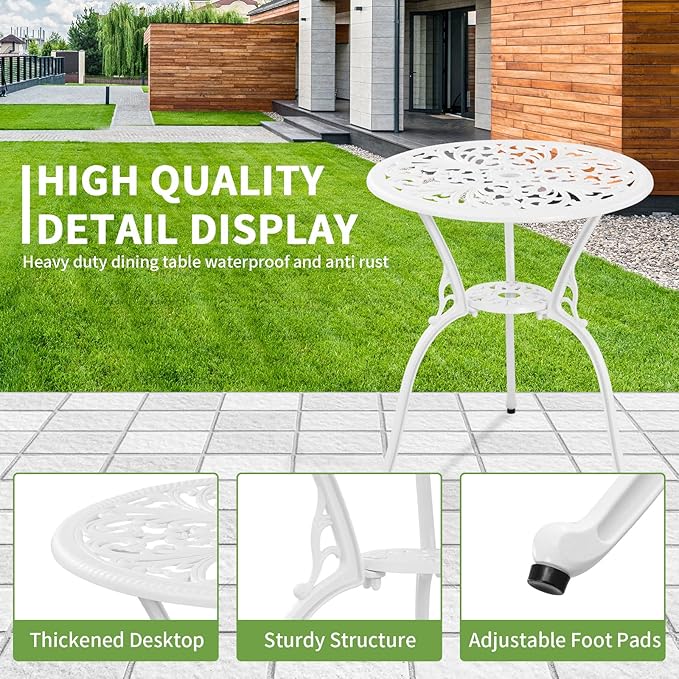Patio Bistro Set 3 Piece Cast Aluminum Outdoor Bistro Set, Rust Resistance - Image 3