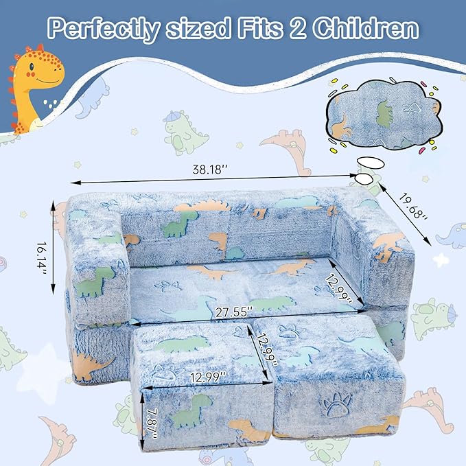 Lamerge Toddler Couch Glow in The Dark Toddler Fold Out Couch - Image 3