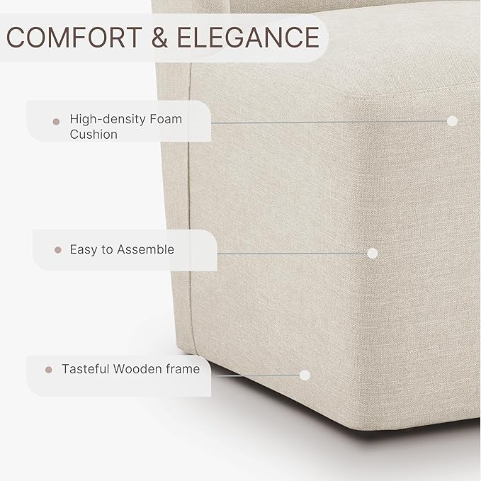 Upholstered Dining Chair with Casters Wingback Modern Side Armless Deskchair - Image 5