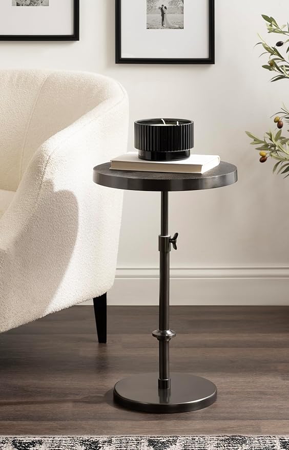Kate and Laurel Engles Traditional Adjustable-Height Pedestal Side Table - Image 2