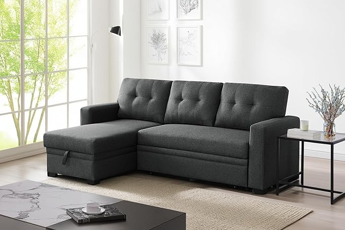 82 Inch Convertible Sleeper Sectional Sofa - Image 2