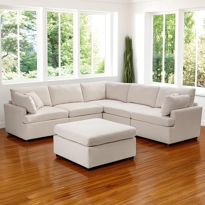 100 Inch U-Shaped Modular Convertible Sectional Sofa - Image 3