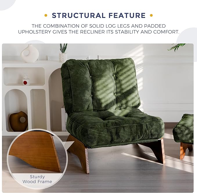 MAXYOYO Accent Chair with Ottoman Adjustable Backrest, Tufted Living Room Chair - Image 4