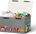 80L Large Toy Storage Box with Lid, Large Toy Box Chest by Unknown