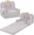Kids Couch, 2-in-1 Soft Toddler Couch Fold Out by Unknown