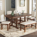 Ball & Cast 6 Pieces 78inch Extendable Wood Dining Table Set by BallCast