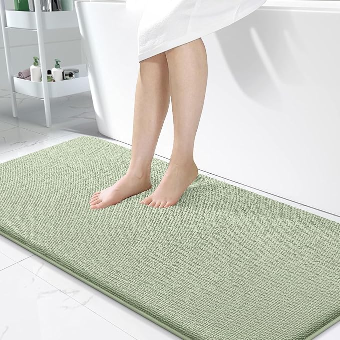 OLANLY Thick Memory Foam Bath Mat Rug 47x24, Extra Soft Absorbent Bathroom Rug by OLANLY