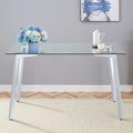 Dining Table for 6 Kitchen Table 51" Rectangular Modern Glass Dining Table by LynginsCreativeLife