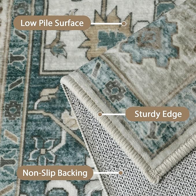 GENIMO 2x10 Runner Rugs for Hallway, Machine Washable Non Slip Vintage Rugs - Image 5