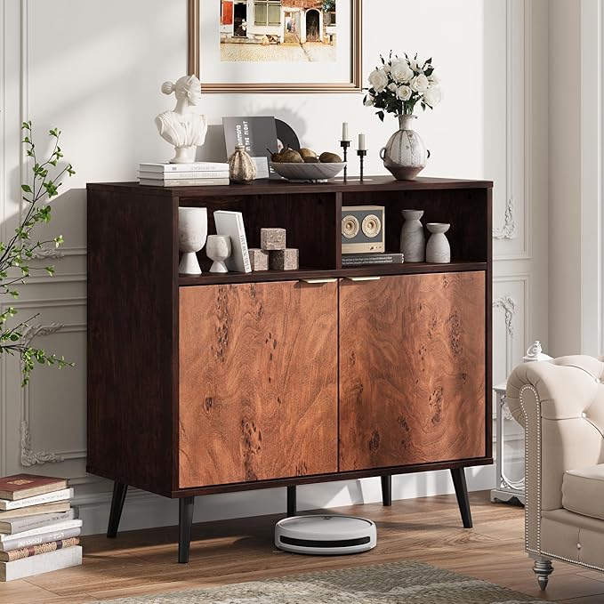 GarveeHome Buffet Cabinet with Drawers, 31.5'' Large Sideboard Buffet Credenza - Image 3