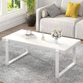 EXCEFUR Small Coffee Table, Modern Minimalist Wood and Metal Center Table by EXCEFUR
