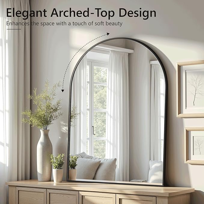 Arched Bathroom Mirror for Wall, Mirror for Vanity, Metal Frame - Image 5