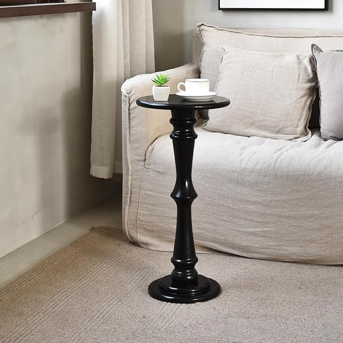 SwallowLiving Small Round Side Table, Tall End Tables Living Room, Narrow Night - Image 5