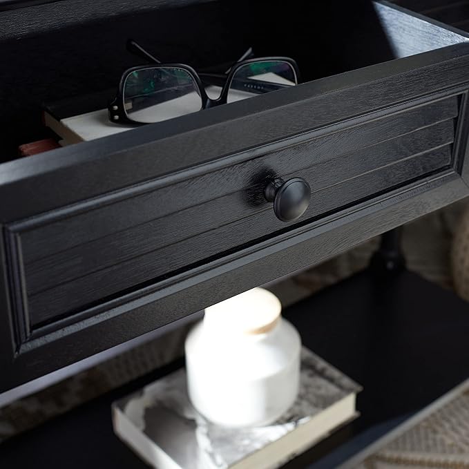 SAFAVIEH Home Collection Tate Black 2-Drawer Bottom Shelf Console Table CNS5720B - Image 3