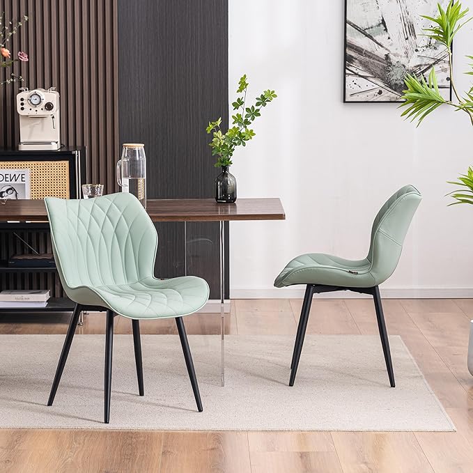 YOUNIKE Dining Chairs Set of 2, Upholstered Faux Leather Dining Room Chairs - Image 9