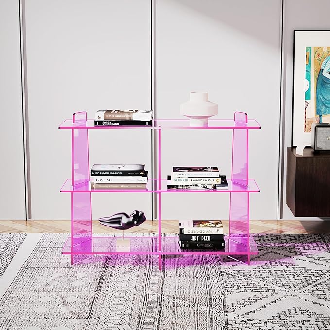 Acrylic Bookshelf, Small 3 Tier Open Bookcase - Image 7