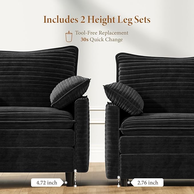 Vesgantti 40" Single Seat Sofa, Comfy Cloud Couch Deep Seat Upholstered Couch - Image 3