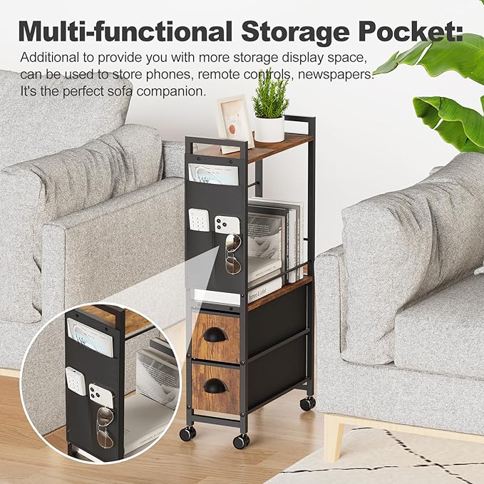Narrow Side Tables with 2 Drawer - Image 5