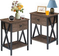 VECELO Nightstands Set of 2, Modern Bedside End Tables, Night Stands by VECELO