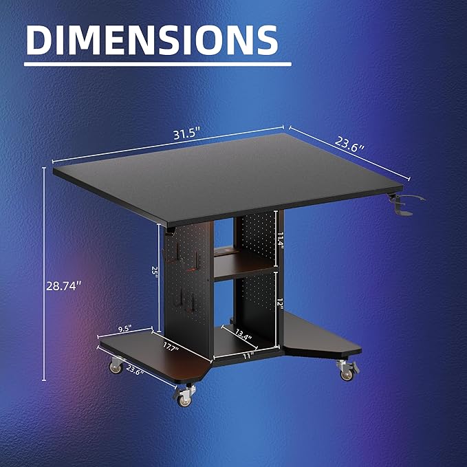 Pamray Small Rolling Gaming Desk - Image 3