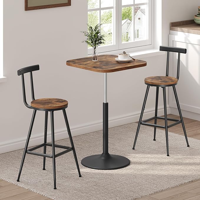 Bar Stools, Metal Frame, Adjustable Feet, Easy Assembly, - Image 4