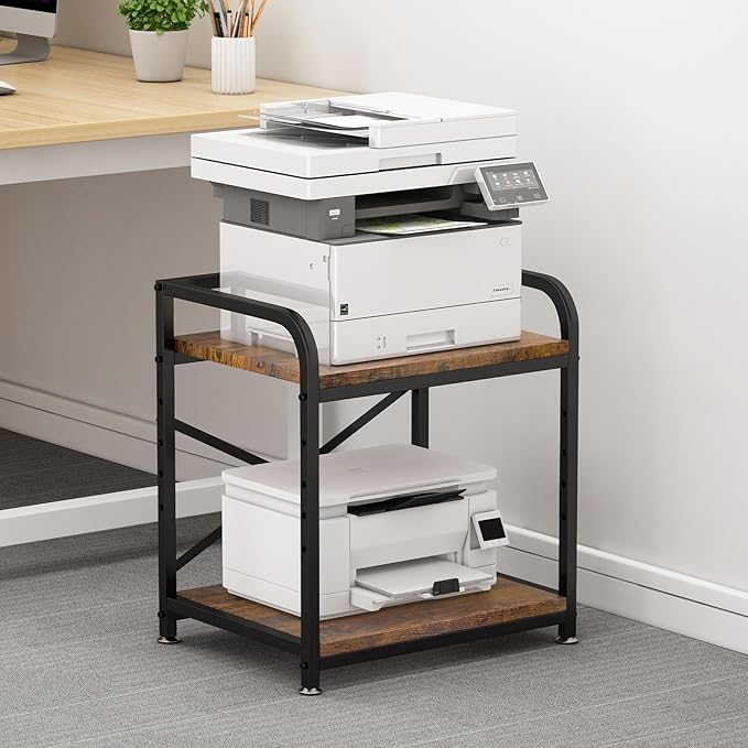 2 Tier Under Desk Printer Stand, Large Printer Table - Image 7