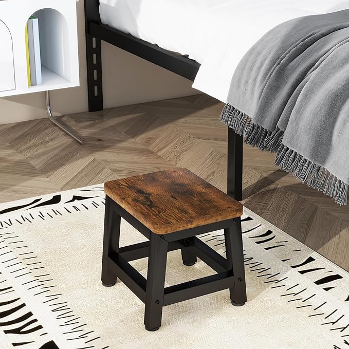 IBUYKE Small Step Stool for Adults Kids, Wooden Bedside Step Stool for High Beds - Image 5
