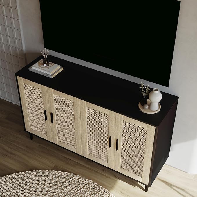 Black Buffet Sideboard, Kitchen Storage Cabinet - Image 4