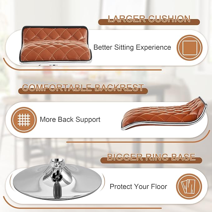VECELO Bar Stools Set of 4, Adjustable Bar Stools, Bar Height Stools - Image 5