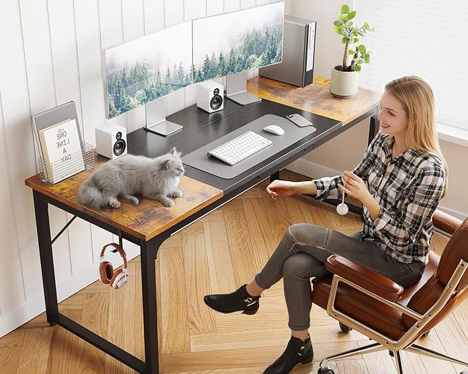 Coleshome 63 Inch Computer Desk, Modern Simple Style Desk - Image 5