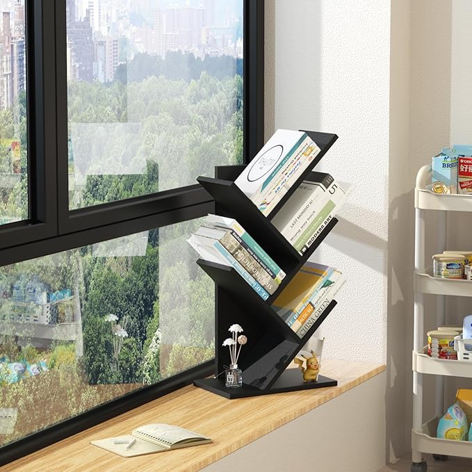 5 Tier Tree Book Shelf, Small Desktop Bookshelf - Image 6