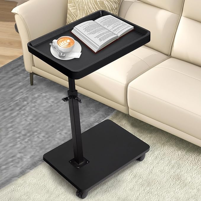 Aoligrace C Shaped End Table Adjustable Height, 360° Swivel Side Table by Aoligrace