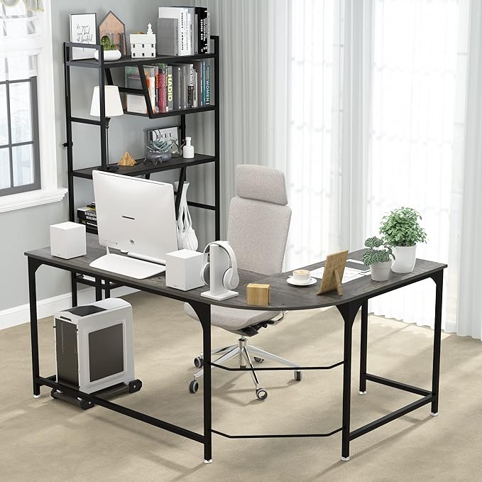 Teraves Reversible L Shaped Desk, 66.1" Gaming Desk, Corner Desks by Teraves