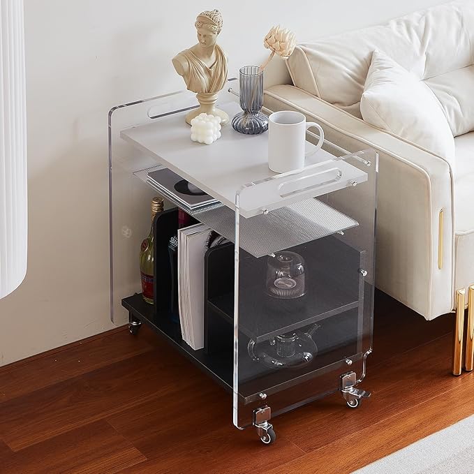Acrylic Record Player Stand，Vinyl Storage Holder Cabinet - Image 5