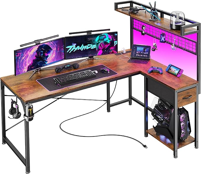 PRAISUN L Shaped Gaming Desk by PRAISUN