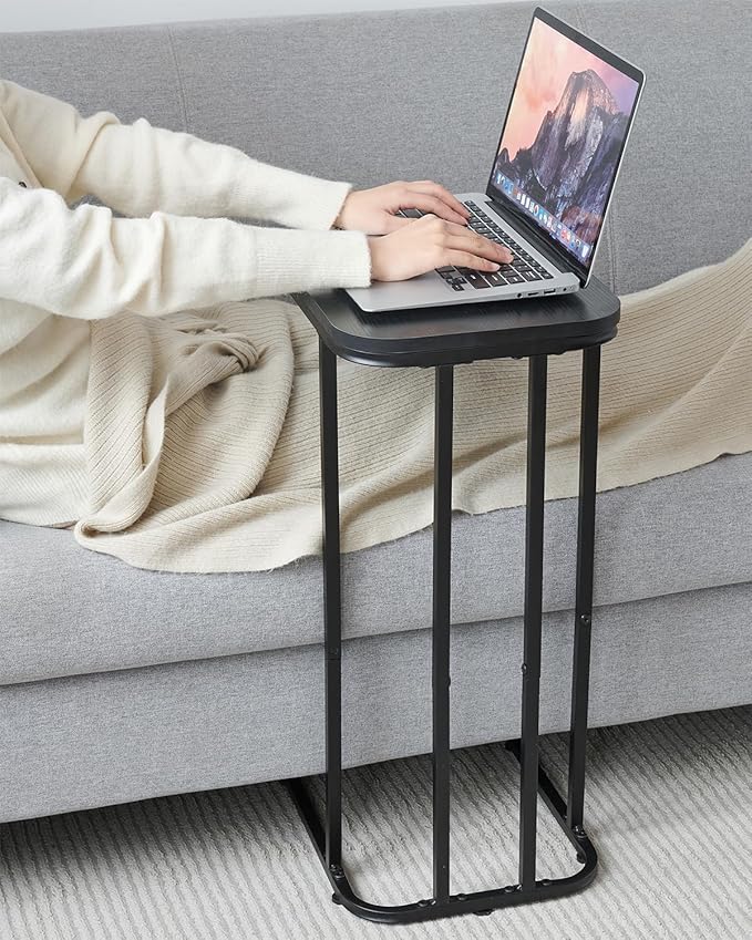 C Shaped End Table, 27 Inches High Small Side Table - Image 7