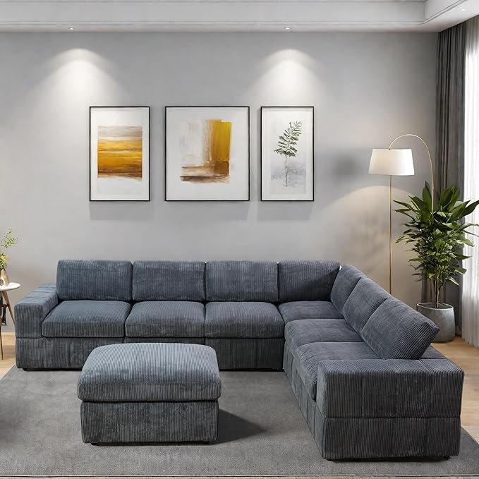L Shaped Sectional Couches for Living Room, Modular Sectional Sofa by GlasFlength
