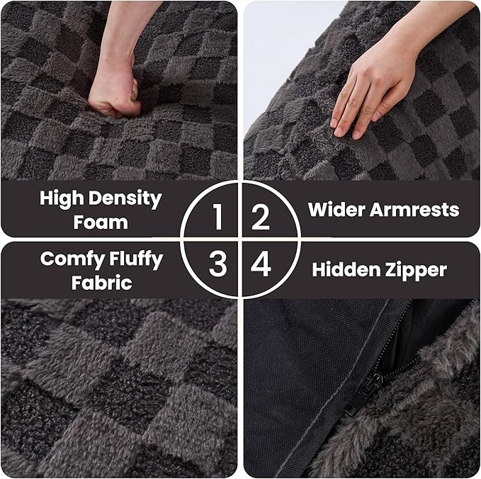 Bean Bag Chairs for Adults, Giant Beanbag Sofa Comfy Reading Chair, Oversized - Image 6