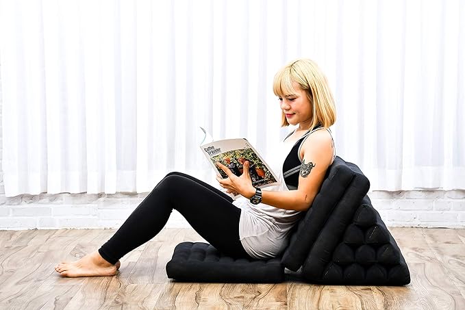 Leewadee 3-Fold Mat with Triangle Cushion – Comfortable TV Pillow, Foldable - Image 4