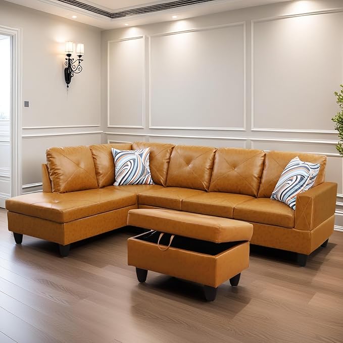 Leather Sectional Couch, Modern L Shaped Couches - Image 6