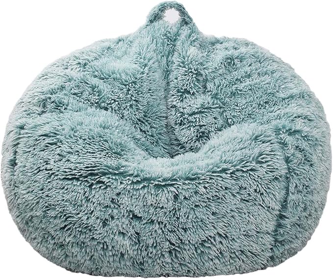 Fluffy Bean Bag Chair for Kids, 2.5FT Round Memory Foam Filled Bean Bag for - Image 8