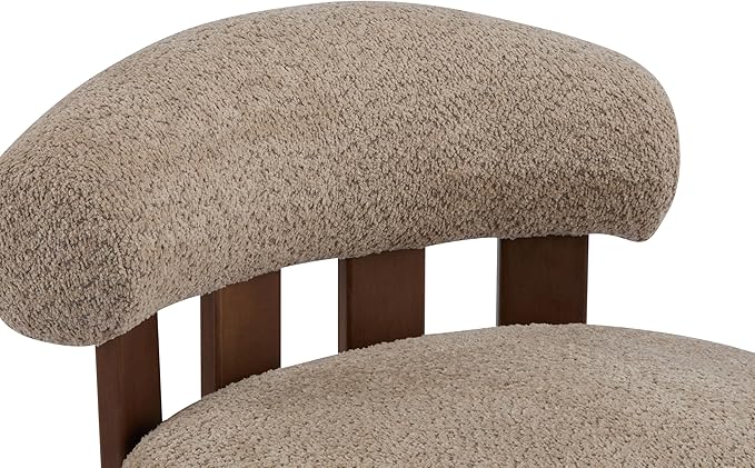 Christopher Knight Home Elvina Boucle Fabric Accent Chair, Solid Wood Single - Image 10