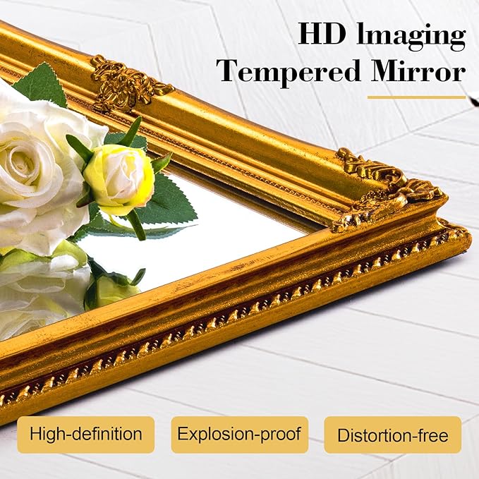 35" x 23" Large Antique Mirror, Ornate Entryway Over Console - Image 3