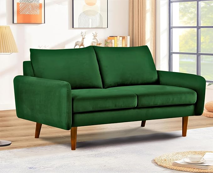 Container Furniture Direct Kent Velvet Loveseat Sofa - Image 5